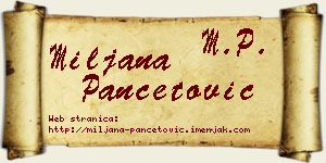 Miljana Pančetović vizit kartica